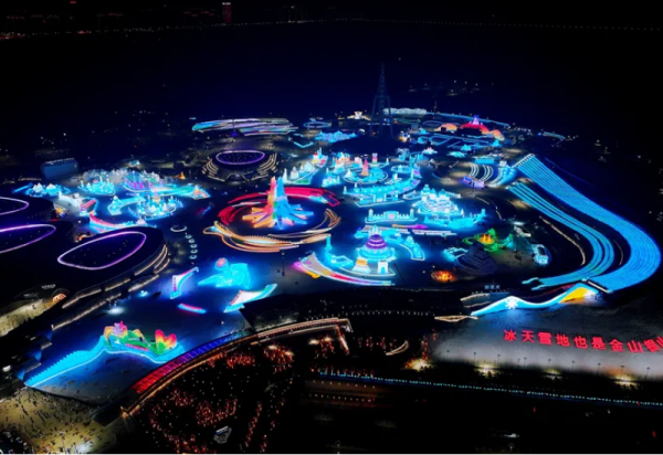 【AI穿越历届哈尔滨大冰雪世界】将时光深处的第二届哈尔滨冰雪大世界温柔唤醒