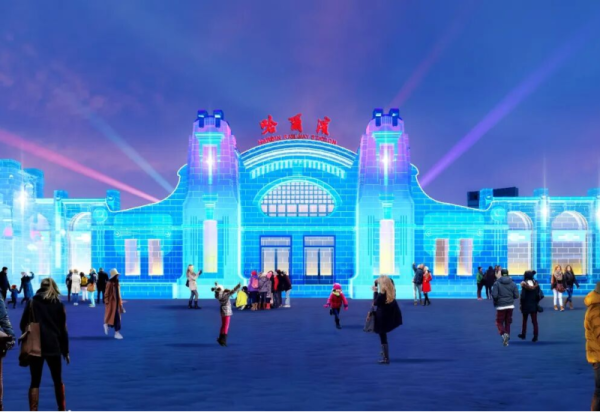 【网友高呼】冰做的哈尔滨站期待值拉满 今日建设已过半